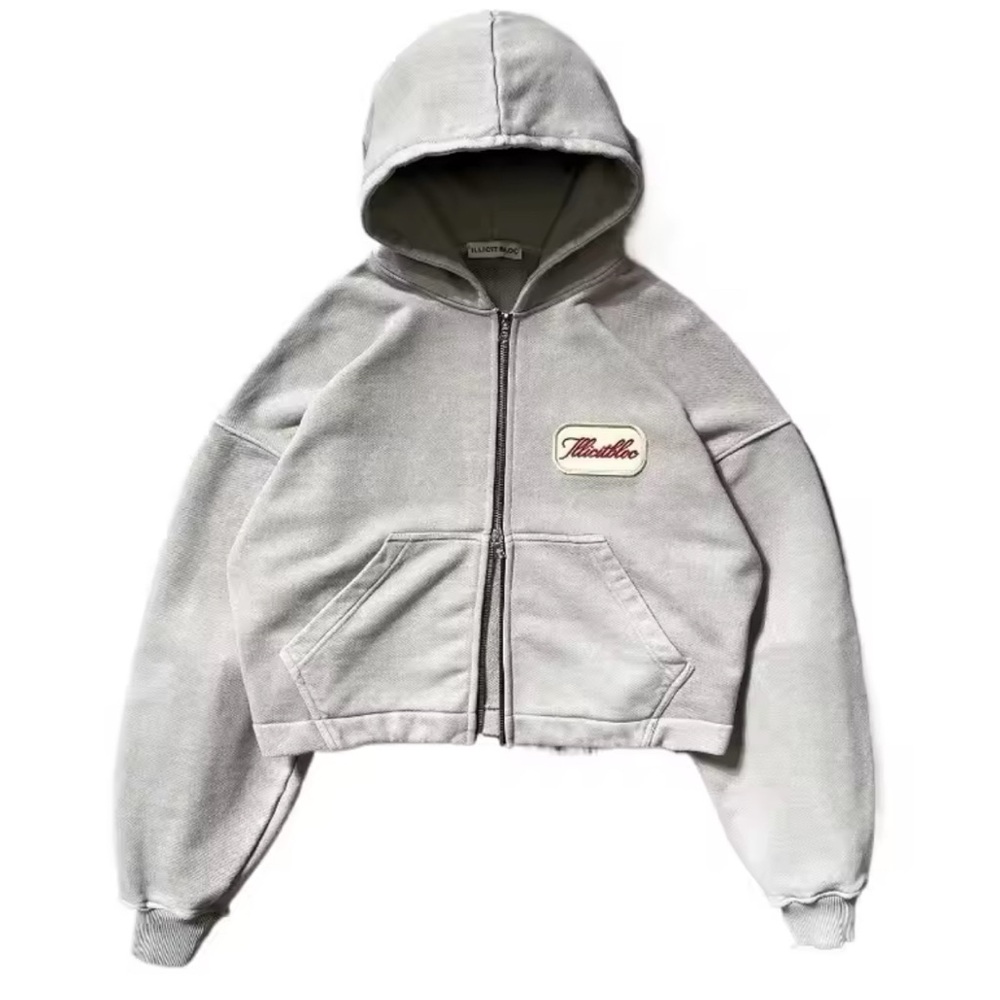 Thrasher Light Gray Zip-Up Hoodie